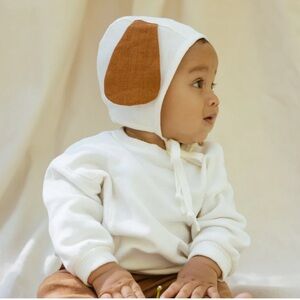 Briar Baby Adorable Puppy Baby Doggy Bonnet- Brown and Cream (12-18mo)